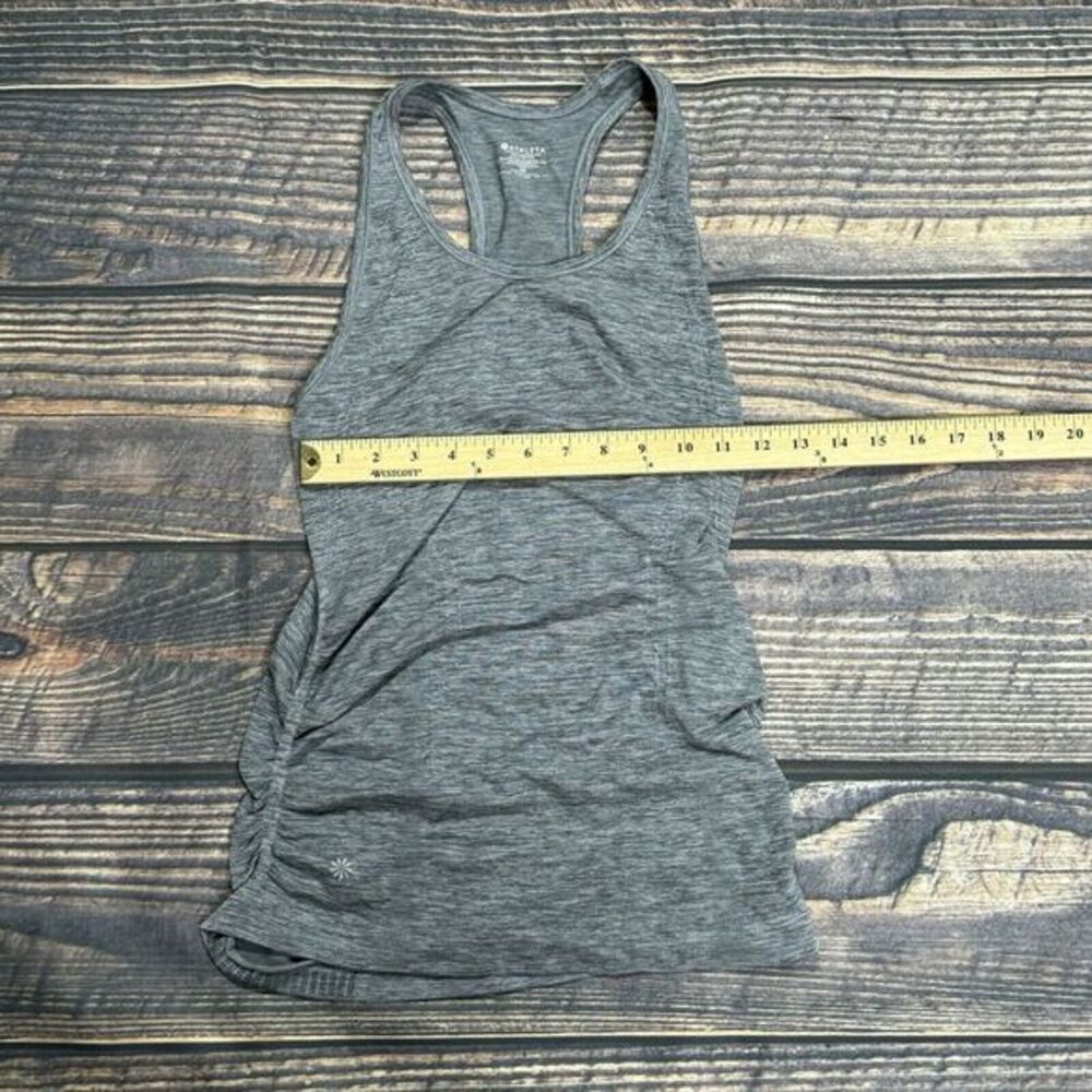 Athleta Racerback Fastest Track Side Ruched Gray Tank Top Size XS Activewear - Picture 7 of 9
